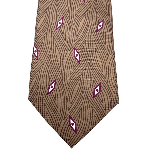 Enrico Coveri Mens Silk Dress Tie Made in Italy Geometric Design 58" 3.25" - Picture 2 of 7
